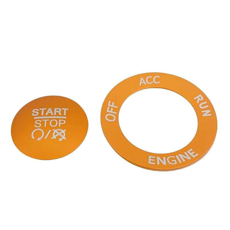 ALETAI Push Start Stop Button Cover Trim for 2015-2021 Dodge Challenger Dodge RAM 1500 Dodge Charger, Aluminum Alloy, Orange - Image 4